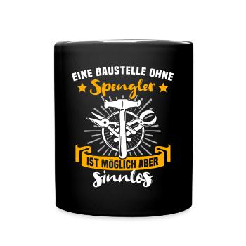 Spengler Bauspengler Karrosseriespengler - Tasse einfarbig - Schwarz - Vorne