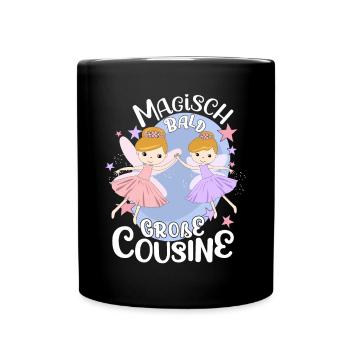 Große Cousine verkünden Bald Große Cousine - Tasse einfarbig - Schwarz - Vorne