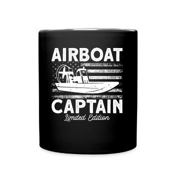 Capitaine de bateau à air Cadeau de capitaine d’hydroglisseur - Mug uni - noir - Devant