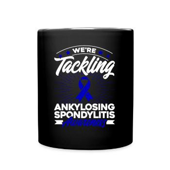 Soutien Blue Ribbon Ankylose Spondylarthrite - Mug uni - noir - Devant