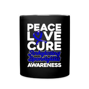 Ruban bleu de conscience de la spondylarthrite ankylosante - Mug uni - noir - Devant