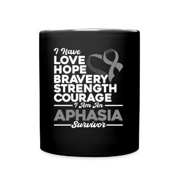 Sensibilisation à l’aphasie Aphasie Survivor Gray - Mug uni - noir - Devant
