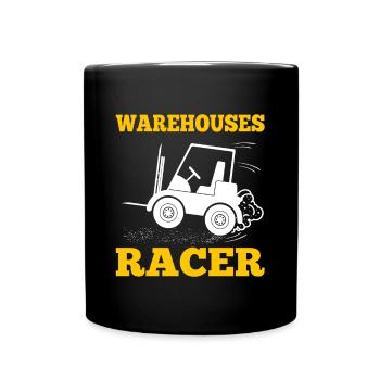 Warehouses Racer Forklift Art For Forklift Driver - Tasse einfarbig - Schwarz - Vorne