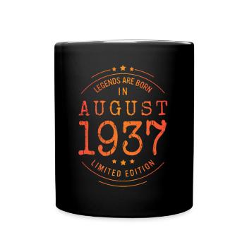 Birthday August 1937 Limited Edition Vintage - Full Colour Mug - black - Front