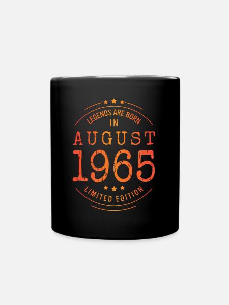 Birthday August 1965 Limited Edition Vintage - Full Colour Mug - black