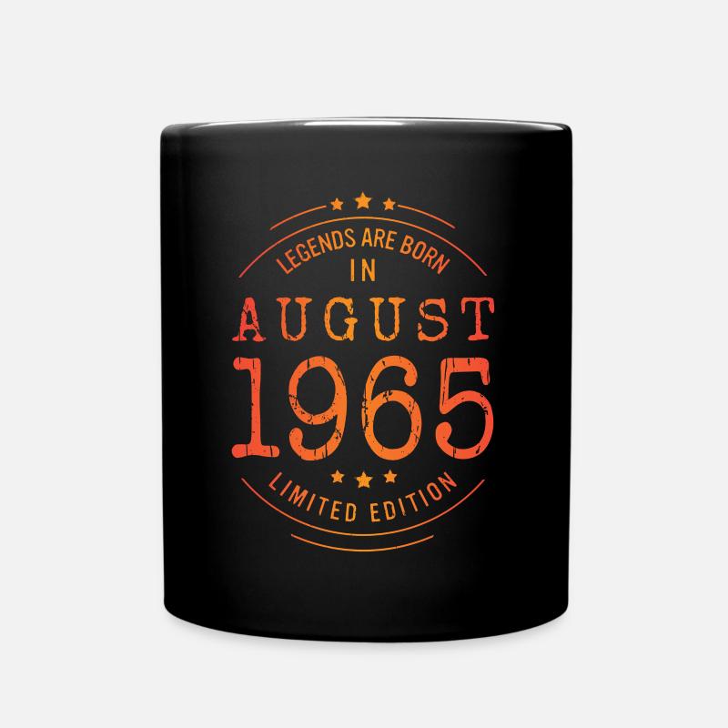 Birthday August 1965 Limited Edition Vintage - Full Colour Mug - black