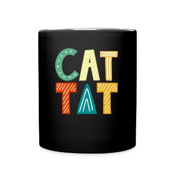 Katzenmama Katzeneltern Katzen Liebhaber Geschenk - Tasse einfarbig - Schwarz - Vorne