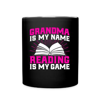 Grand-mère est mon nom Lire est mon jeu Lire un livre - Mug uni - noir - Devant