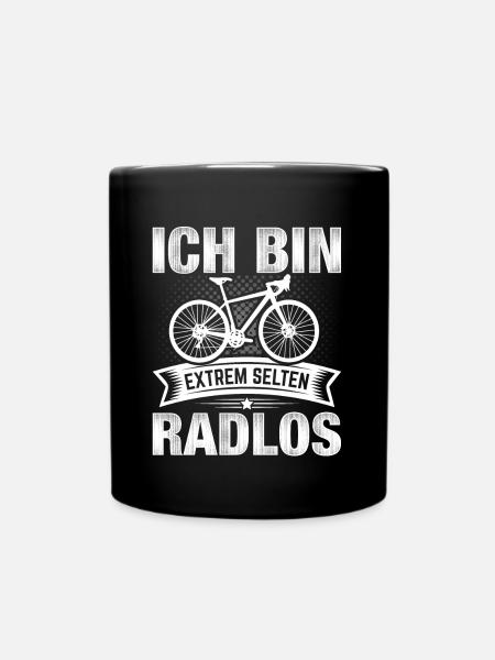 Ich bin selten Radlos - Tasse einfarbig - Schwarz