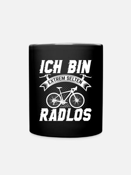 Ich bin selten Radlos - Tasse einfarbig - Schwarz