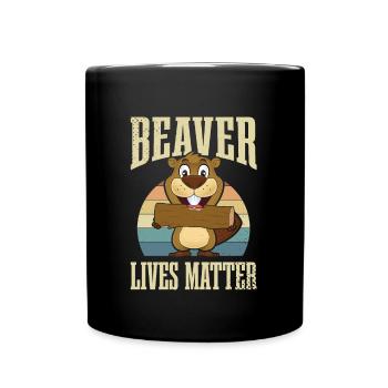 Biber Isst Materie - Tasse einfarbig - Schwarz - Vorne