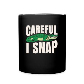 Beware of snapping for alligator fan - Full Colour Mug - black - Front