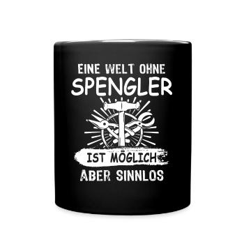 Spengler Bauspengler Karrosseriespengler - Tasse einfarbig - Schwarz - Vorne
