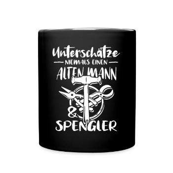 Spengler Bauspengler Karrosseriespengler - Tasse einfarbig - Schwarz - Vorne