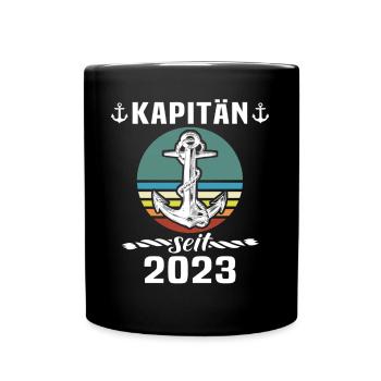 Kapitän 2023 Bootsführerschein Boot - Tasse einfarbig - Schwarz - Vorne