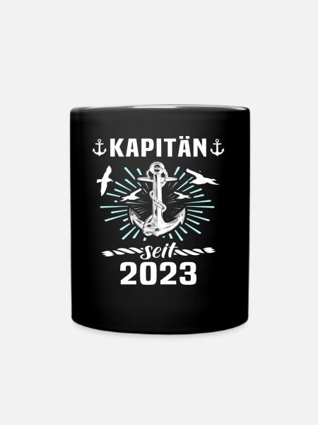 Kapitän 2023 Bootsführerschein Boot - Tasse einfarbig - Schwarz