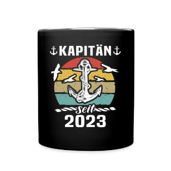 Kapitän 2023 Bootsführerschein Boot - Tasse einfarbig - Schwarz - Vorne