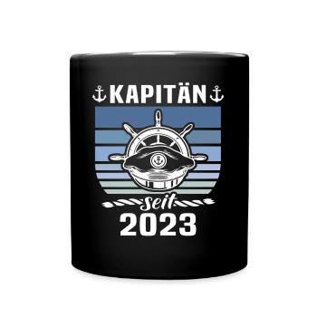 Kapitän 2023 Bootsführerschein Boot - Tasse einfarbig - Schwarz - Vorne
