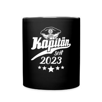 Kapitän 2023 Bootsführerschein Boot - Tasse einfarbig - Schwarz - Vorne