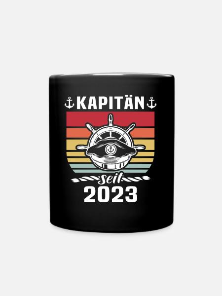 Kapitän Boot Bootsführerschein 2023 - Tasse einfarbig - Schwarz