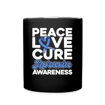 Apraxia Consciousness Blue Ribbon Apraxia Surviving - Full Colour Mug - black - Front