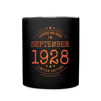 Geburtstag September 1928 Limited Edition Vintage - Tasse einfarbig - Schwarz - Vorne