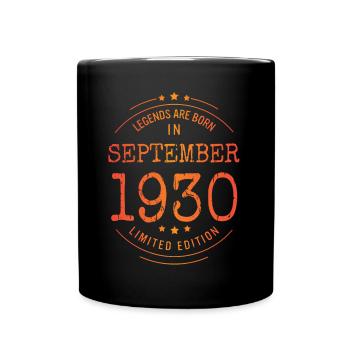 Anniversaire Septembre 1930 Edition Limitée Millésime - Mug uni - noir - Devant