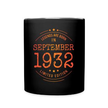 Anniversaire Septembre 1932 Edition Limitée Millésime - Mug uni - noir - Devant