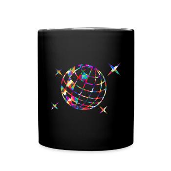 Disco ball mosaic colorful - Full Colour Mug - black - Front