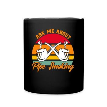 Pipe smoking pipe lovers pipe tobacco gesc - Full Colour Mug - black - Front