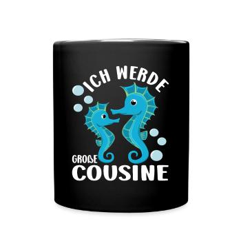 Große Cousine verkünden Seestern Bald Cousine - Tasse einfarbig - Schwarz - Vorne