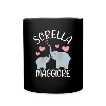 Sorella Maggiore Elefanti Annuncio Gravidanza - Mug uni - noir - Devant
