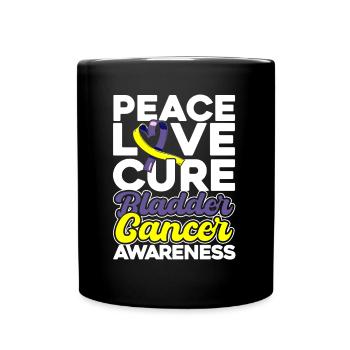 Bladder Cancer Awareness Purple Loop Bladder - Full Colour Mug - black - Front