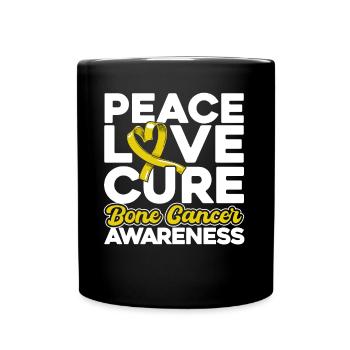 Bone Cancer Awareness Yellow Ribbon Bone Crede - Full Colour Mug - black - Front
