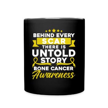 Bone Cancer Fighter Bone Cancer Survivor Kno - Full Colour Mug - black - Front