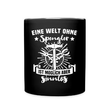 Spengler Bauspengler Karosseriespengler - Tasse einfarbig - Schwarz - Vorne