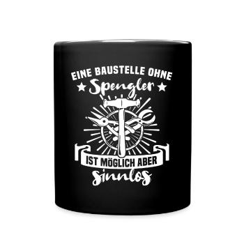Spengler Bauspengler Karosseriespengler - Tasse einfarbig - Schwarz - Vorne