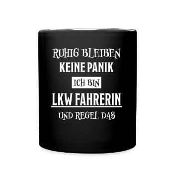 LKW Fahrerin Fun Spruch Lastwagenfahrerin Geschenk - Tasse einfarbig - Schwarz - Vorne