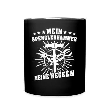 Spengler Bauspengler Karosseriespengler - Tasse einfarbig - Schwarz - Vorne