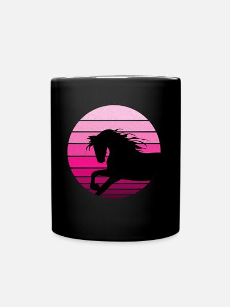 Horses and horseback riding. Equestrian fashion for horse lovers - Full Colour Mug - black