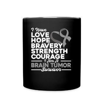 Brain Tumor Consciousness Brain Tumor Survivor Grey - Full Colour Mug - black - Front