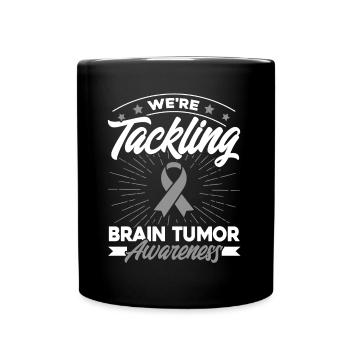 Grey Loop Brain Tumor Support Brain Tumor Ü - Full Colour Mug - black - Front