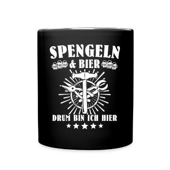 Spengler Beruf Bauspengler Sprüche - Tasse einfarbig - Schwarz - Vorne