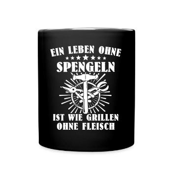 Spengler Bauspengler Karosseriespengler - Tasse einfarbig - Schwarz - Vorne