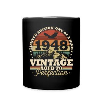 Born 1948 Vintage Birth Retro - Full Colour Mug - black - Front