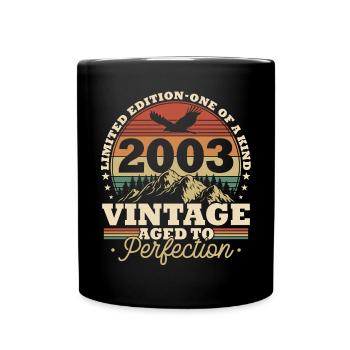 Born in 2003 Vintage Geburtstg Retro - Full Colour Mug - black - Front