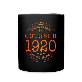 Birthday October 1920 Limited Edition Vintage - Full Colour Mug - black - Front