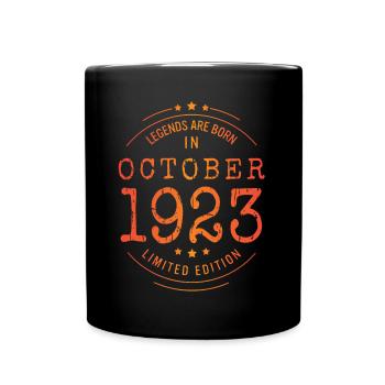 Anniversaire Octobre 1923 Edition Limitée Millésime - Mug uni - noir - Devant