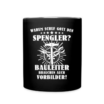 Spengler Bauspengler Karosseriespengler - Tasse einfarbig - Schwarz - Vorne