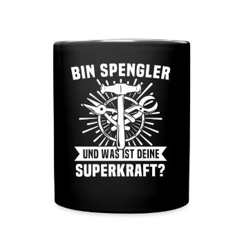 Spengler Bauspengler Karosseriespengler - Tasse einfarbig - Schwarz - Vorne